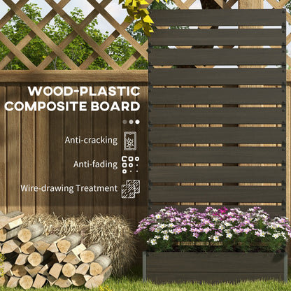 Raised Garden Bed with Trellis Standing Patio Planter Box Black