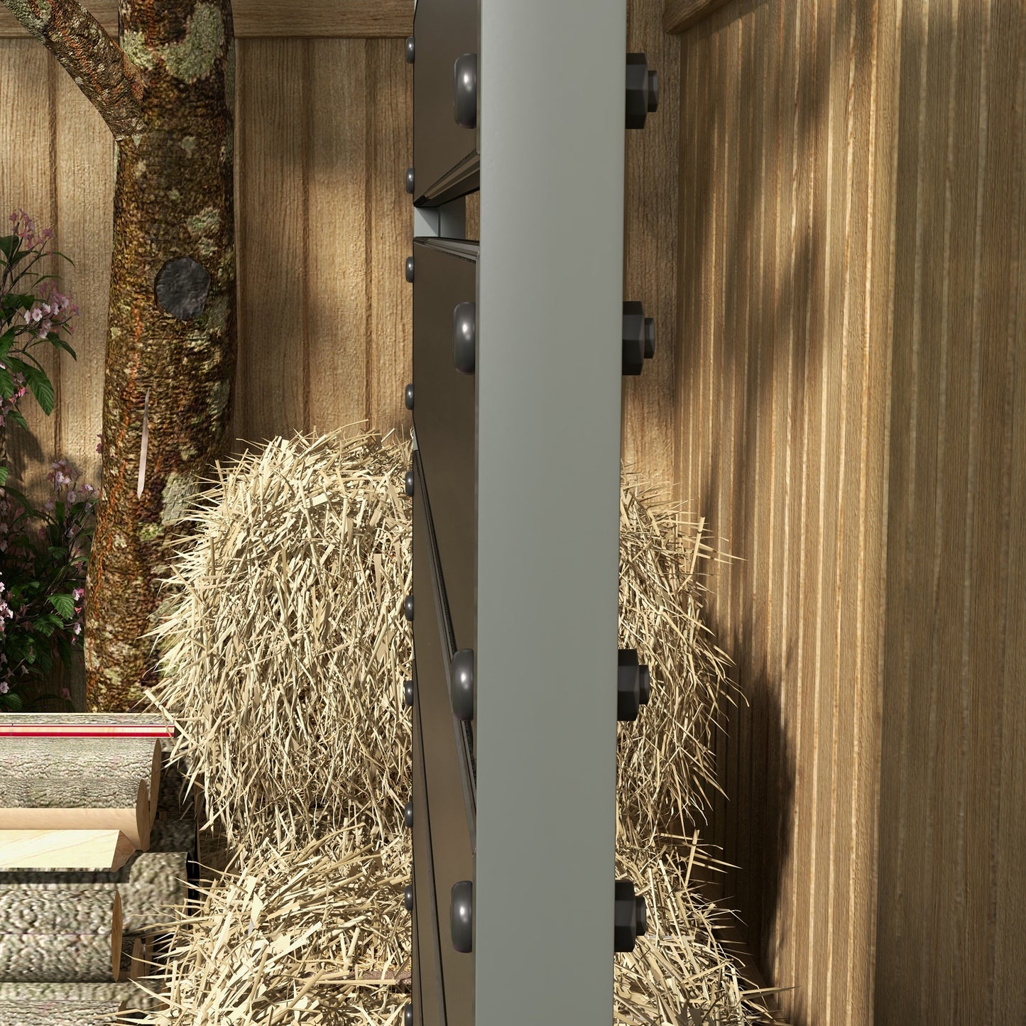 Raised Garden Bed with Trellis Standing Patio Planter Box Black