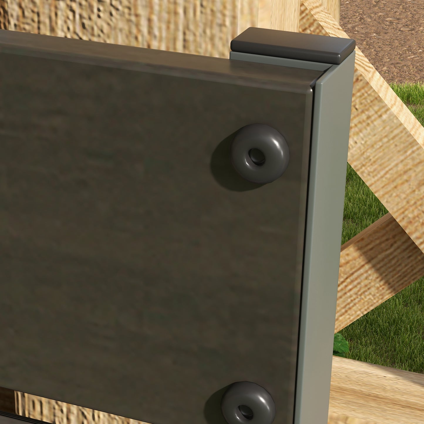 Raised Garden Bed with Trellis Standing Patio Planter Box Black