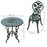 Cast Aluminium Outdoor Patio Garden Bistro Elegant Design Table Chair Set - Green (3-Piece)