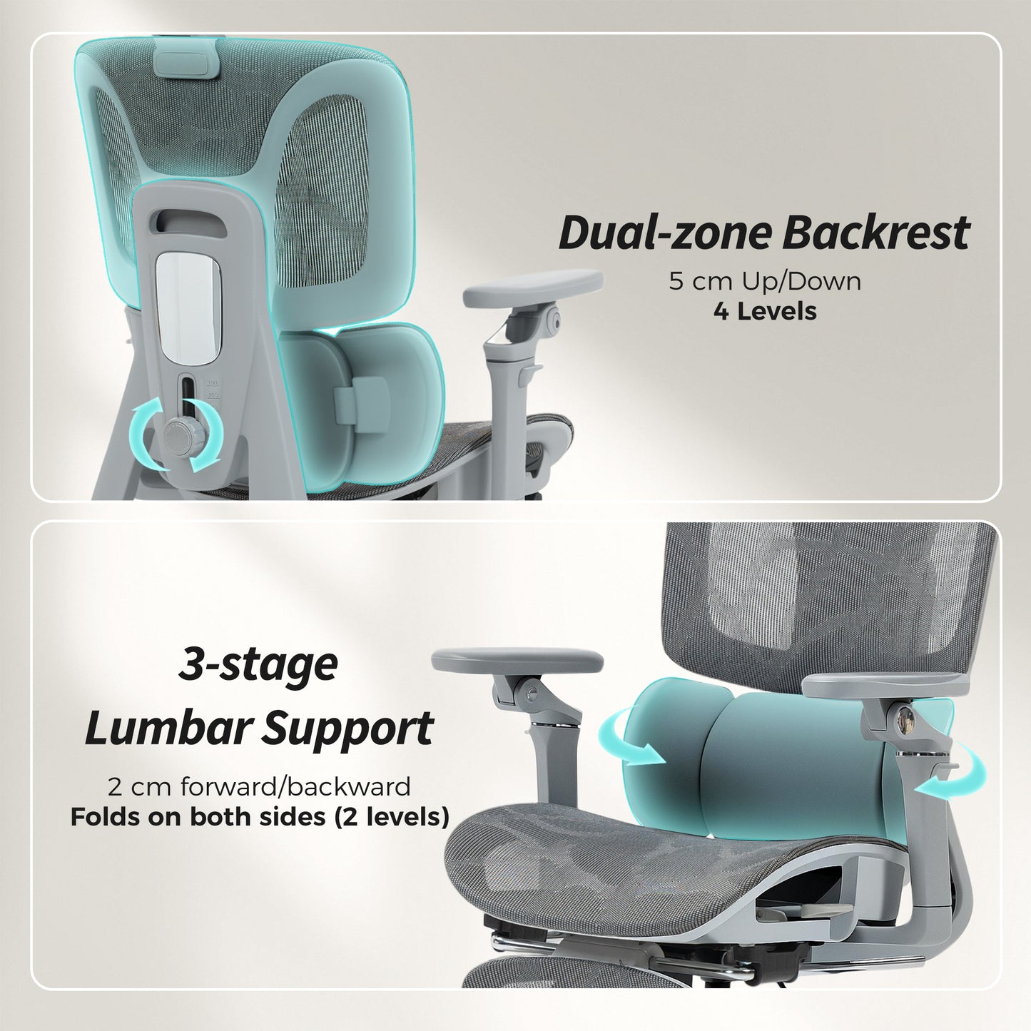 Ergonomic Office Chair, Mesh Desk Chair with Lumbar Support, Footrest
