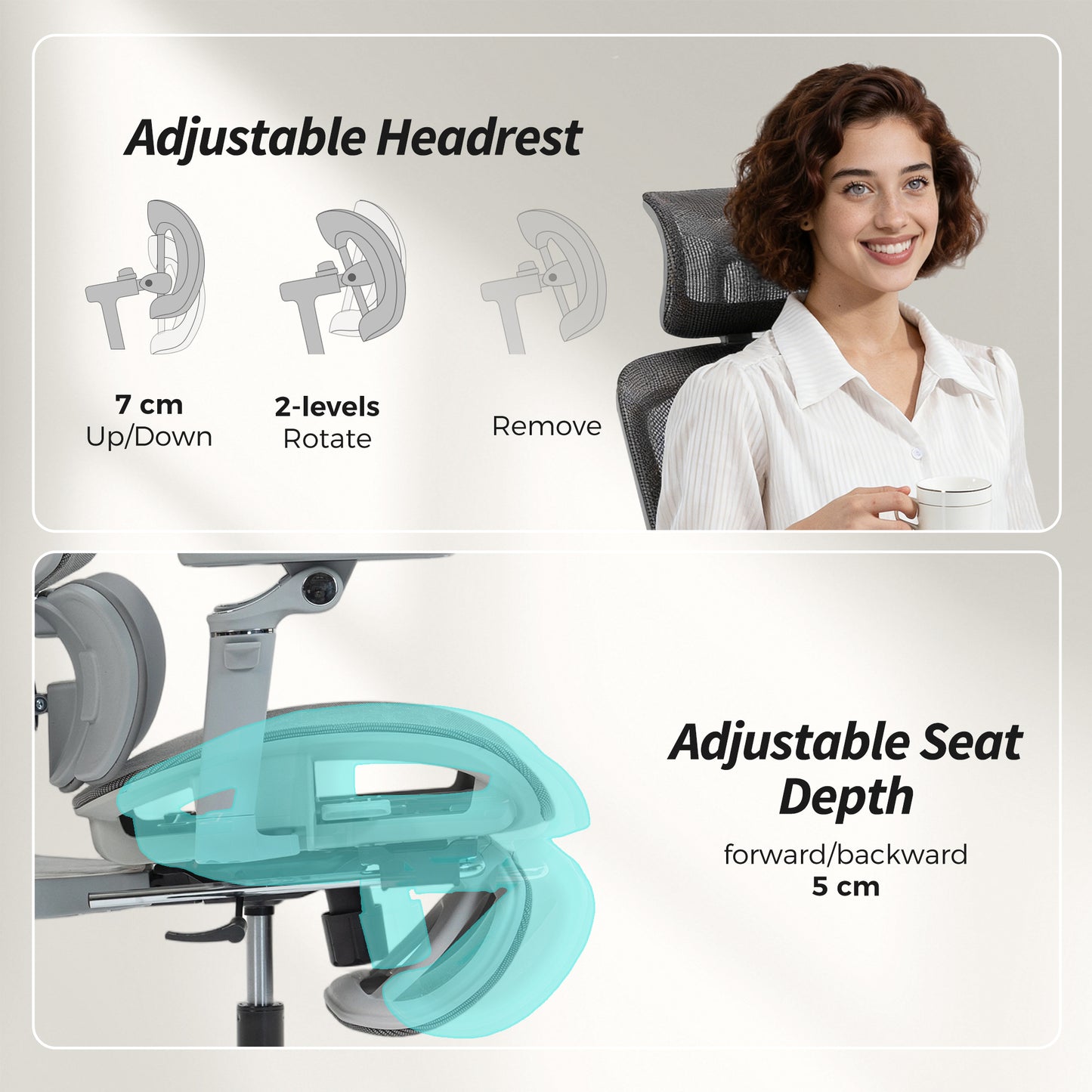 Ergonomic Office Chair, Mesh Desk Chair with Lumbar Support, Footrest