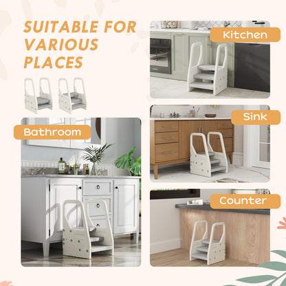 Toddler Tower, Adjustable 3 Step Kitchen Stool Helper for 2-5 Years