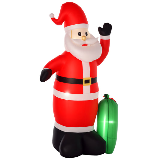Inflatable 7.5ft Santa Claus Xmas Décor Airblown Yard LED w/ Gift Bag