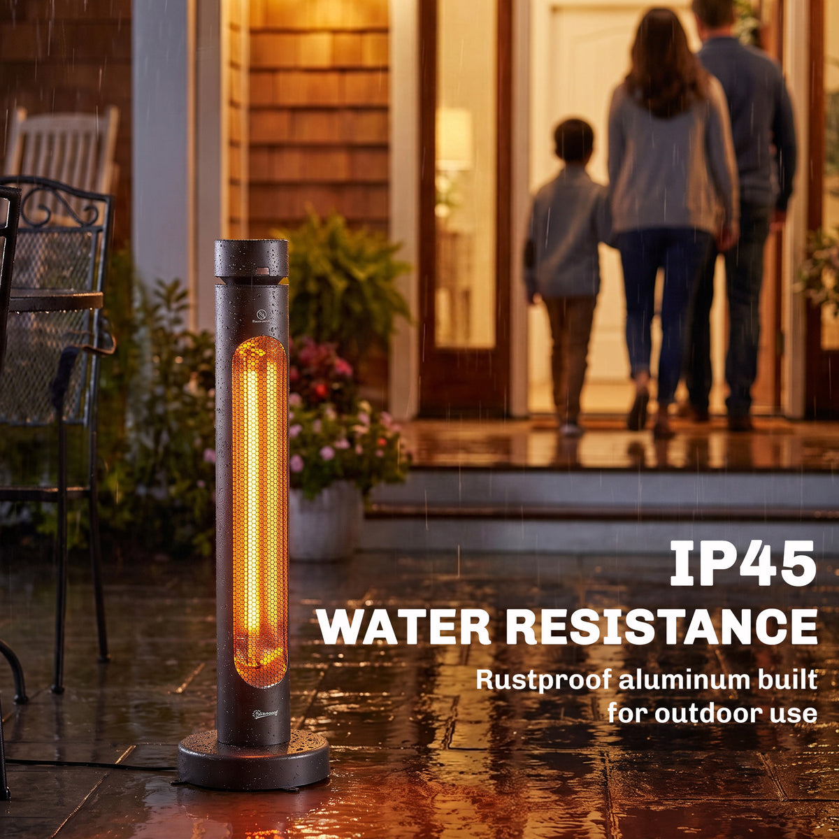 2000 W Electric Infrared Patio Heater with Oscillation, Black