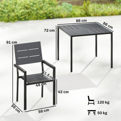 5 Pieces Garden Dining Set, Outdoor Furniture with HDPE Table