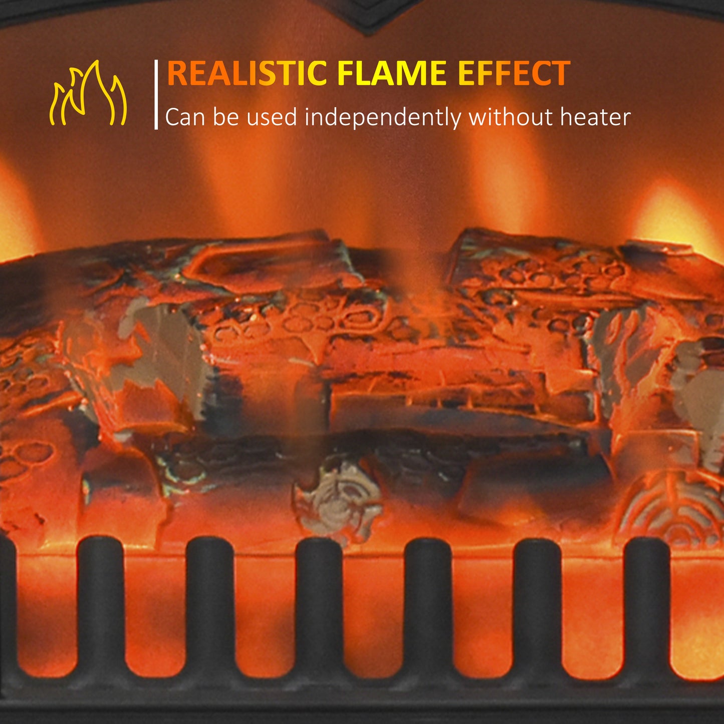 Fireplace Stove Heater Log Burning Flame Electric 1000/2000W Living Room