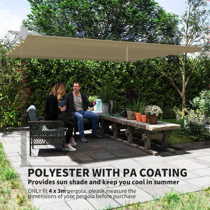 Pergola Shade Cover Replacement Canopy for 4 x 3(m) Pergola, Tan