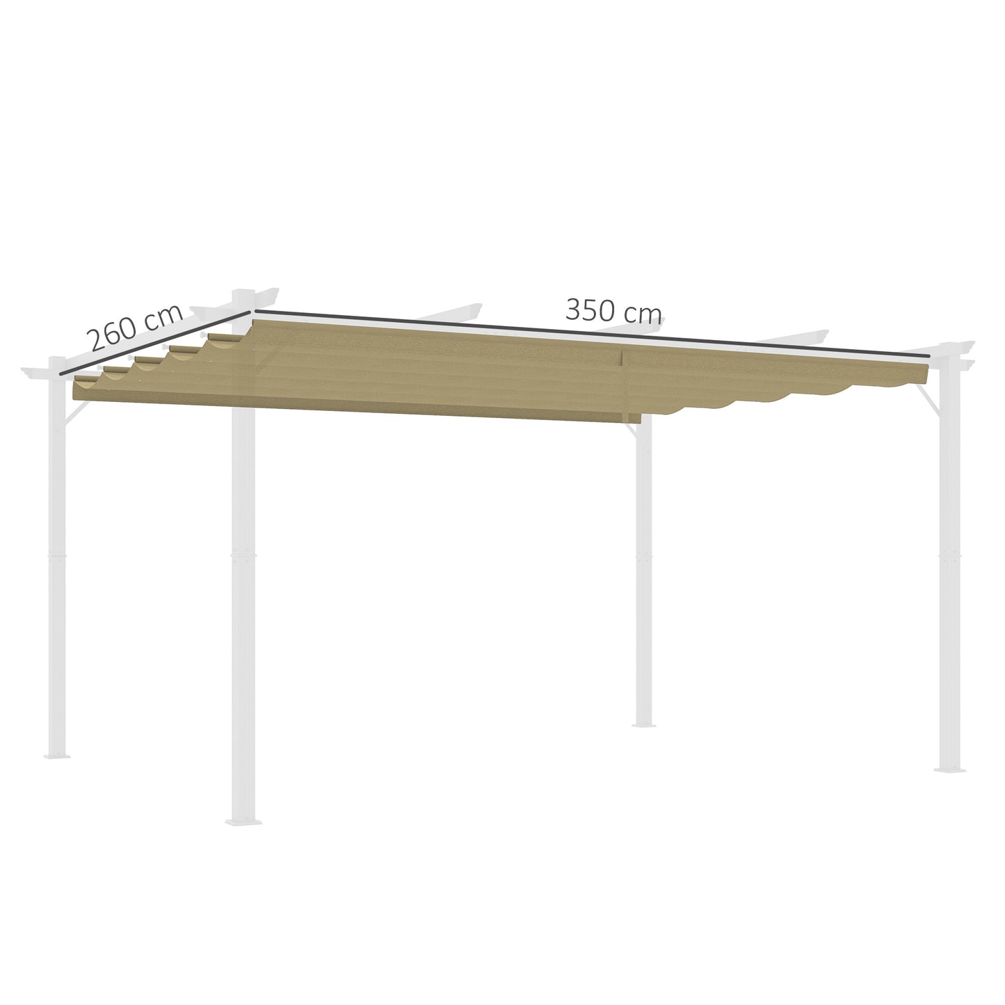 Pergola Shade Cover Replacement Canopy for 4 x 3(m) Pergola, Tan