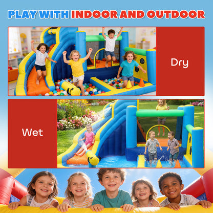 8 in 1 Bouncy Castle for Kids, Inflatable Bounce House with Slide