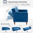 Modern Convertible Sofa Futon Velvet-Touch Tufted Couch Compact Loveseat with Adjustable Split Back, Blue