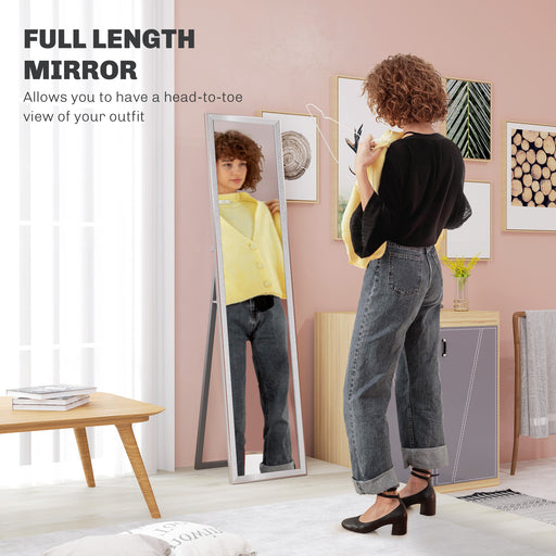 Floor Mirror Wall Mounted Leaning Standing Mirror 37 x 157cm Silver