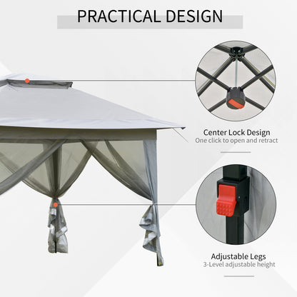 3.6 x 3.6m Pop-up Tent Gazebo Instant Canopy Steel w/ Bag