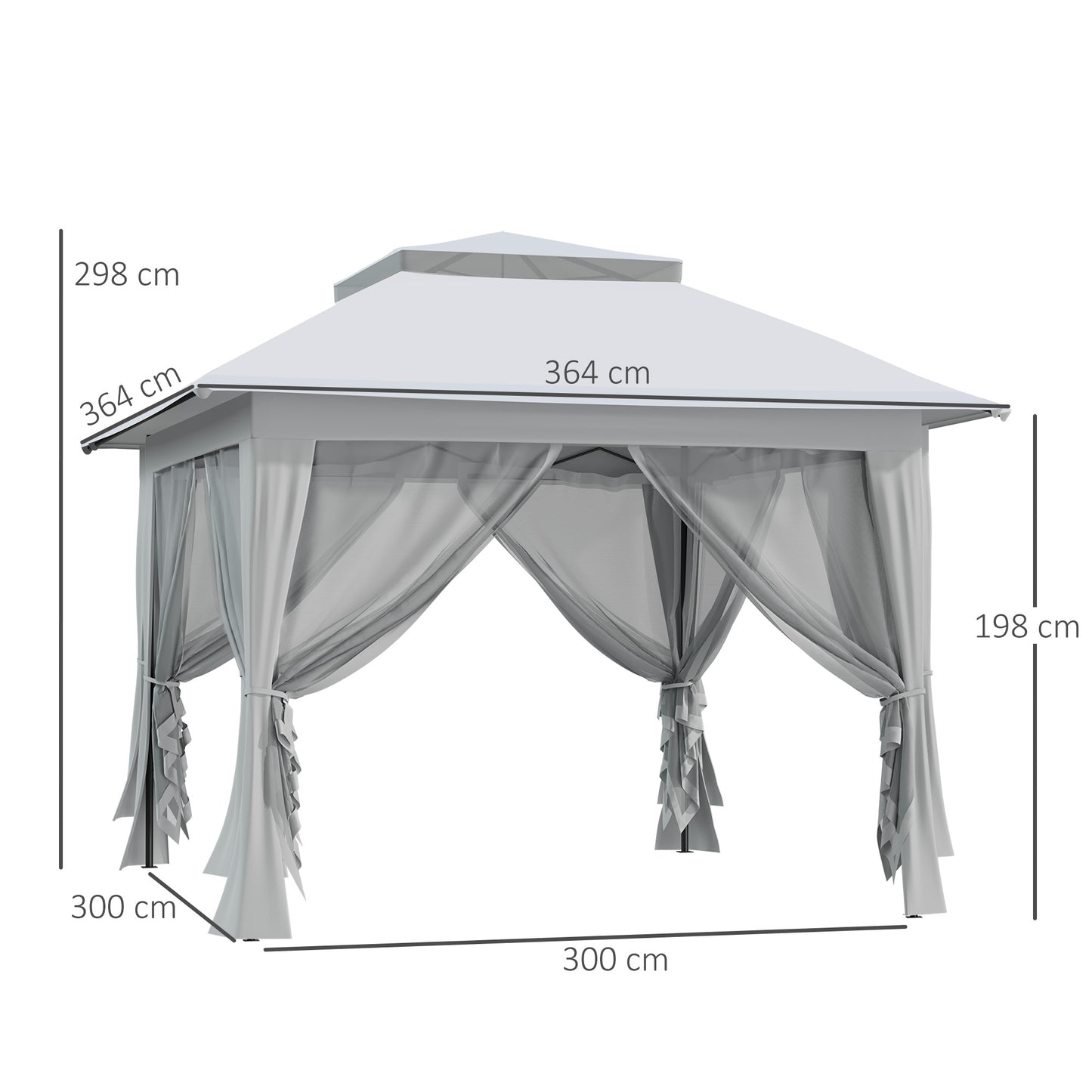 3.6 x 3.6m Pop-up Tent Gazebo Instant Canopy Steel w/ Bag