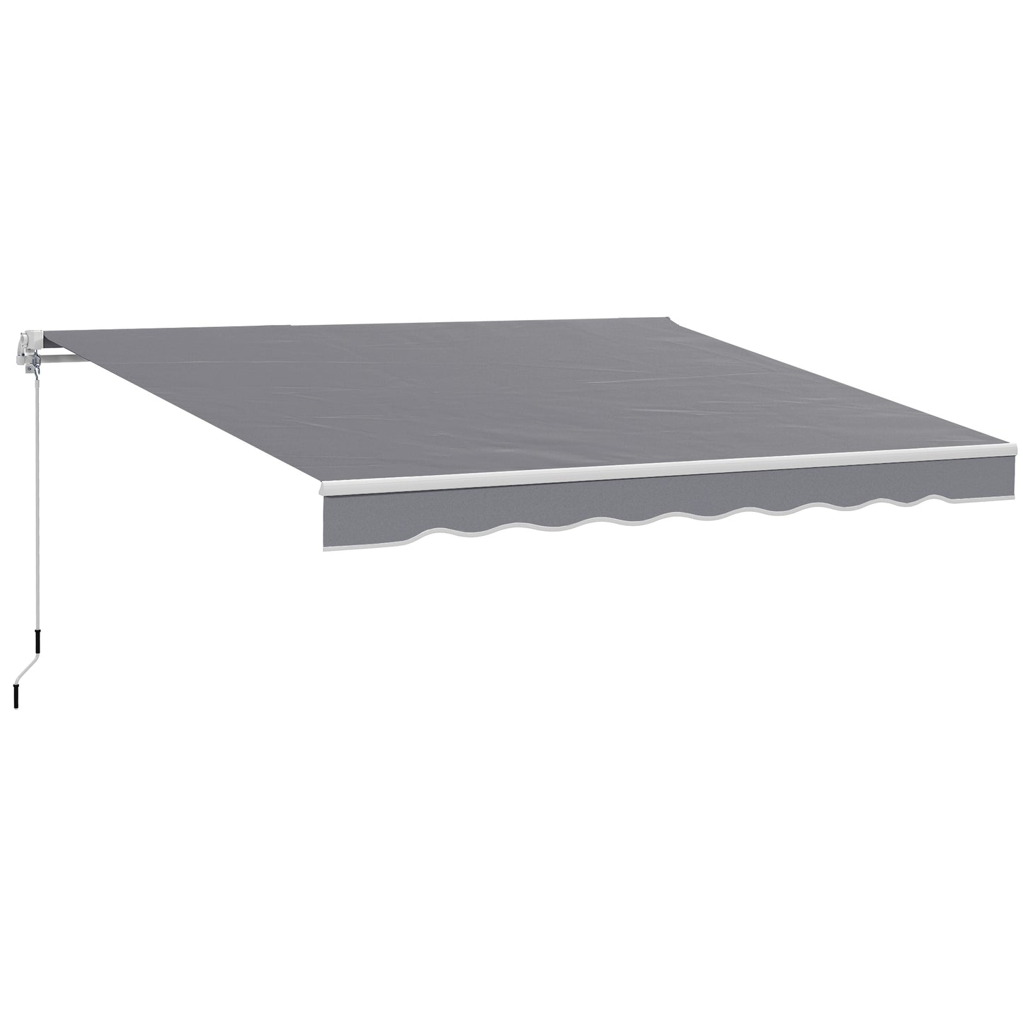 Garden Sun Shade Canopy Retractable Awning, 2.5 x 2m, Dark Grey