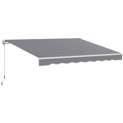 Garden Sun Shade Canopy Retractable Awning, 2.5 x 2m, Dark Grey