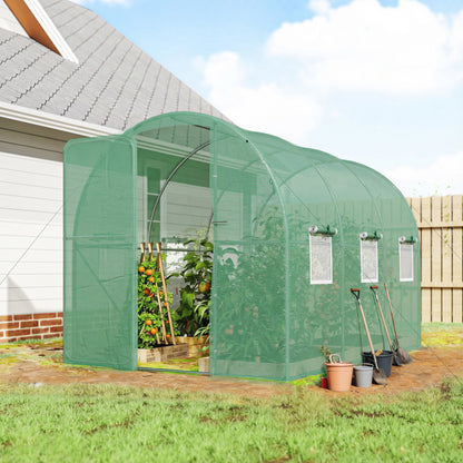 2 x 3 m Walk-in Polytunnel Greenhouse with 6 Windows, Garden Tunnel