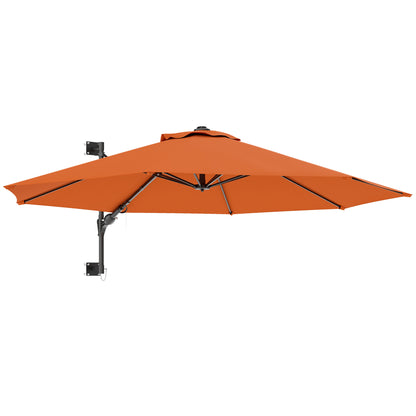 Sun Parasol with Vent, Wall Umbrella for Patio, Garden, Orange