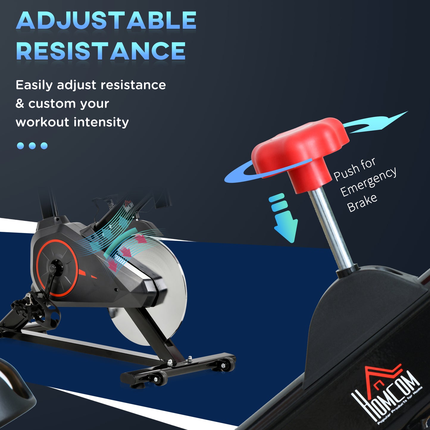 Indoor Exercise Bike with Adjustable Height, Resistance