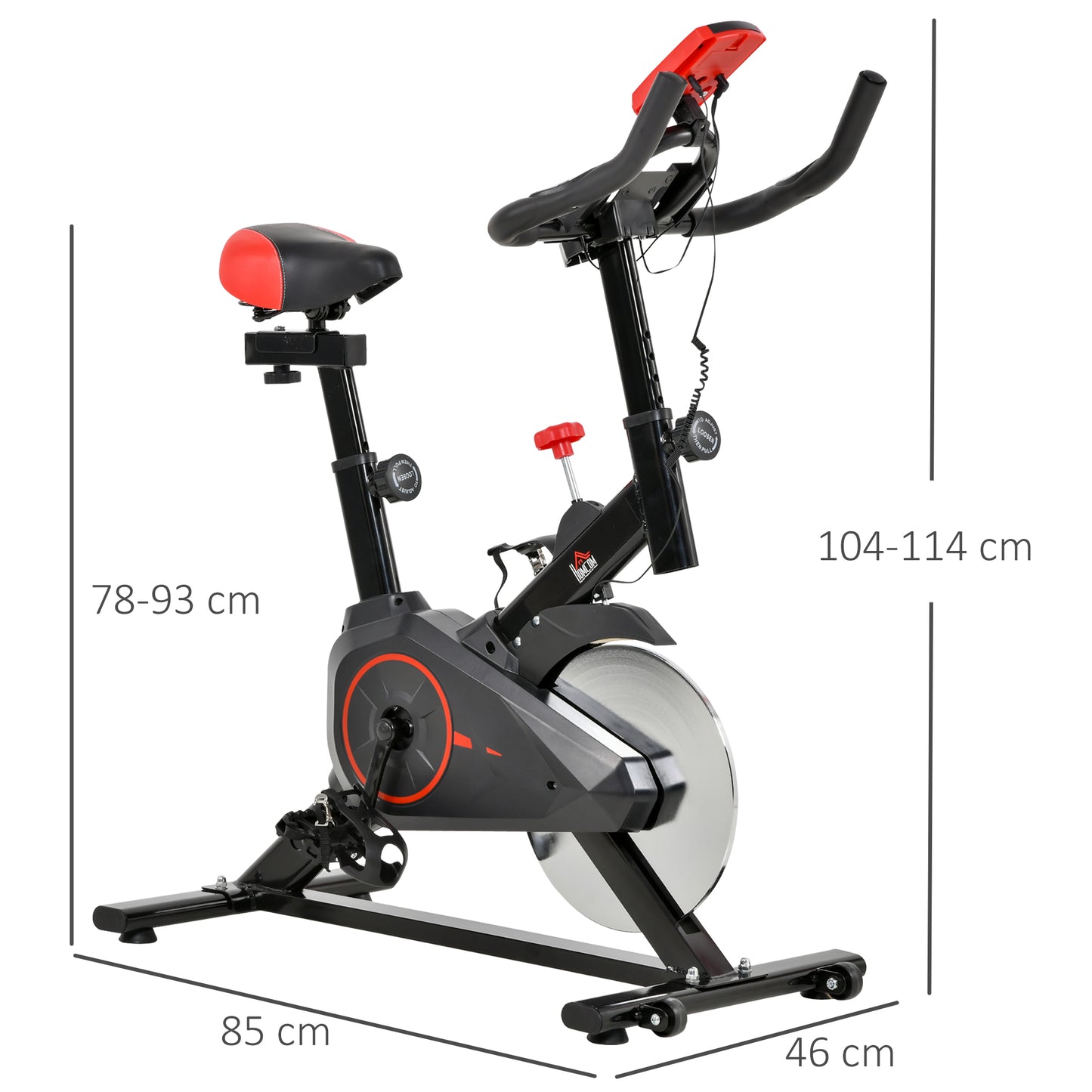 Indoor Exercise Bike with Adjustable Height, Resistance
