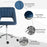 Mid-Back Swivel Home Office Chair Scallop Computer Chair Dark Blue