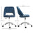 Mid-Back Swivel Home Office Chair Scallop Computer Chair Dark Blue