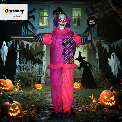 Sound Activated Halloween Animatronics Clown with Red Light Up Eyes