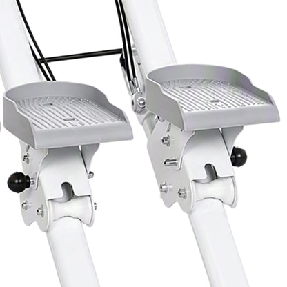 2-in-1 Ab Machine and Stair Stepper, Foldable Ab Trainer and Climbing Machine with LCD Monitor, Height Adjustable Abdominal Cruncher for Home Gym Core Strength Training, White
