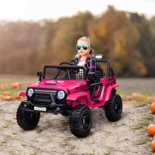 Kids Ride On Car, 12V Electric Truck w/ Suspension - Pink