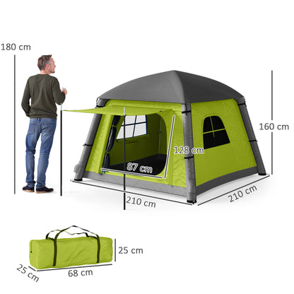Inflatable Camping Tent, Easy Setup 2 Man Tent, Green