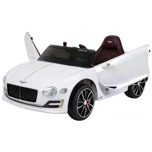 12V Ride on Car with LED Lights, Kids Electric Car Ride on Toys Bentley Licensed MP3 Player, White