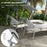 Outdoor Foldable Sun Lounger Set of 2, 4 Level Adjustable Backrest Reclining Sun Lounger Chair with Angle Adjust Sun Shade Awning for Beach, Garden, Patio, Light Grey