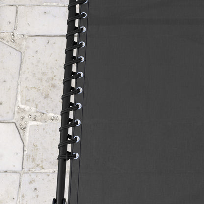 2 Pcs Folding Sun Lounger Beach Chaise Chair Garden Cot Camping Lounger with 4 Position Adjustable Black