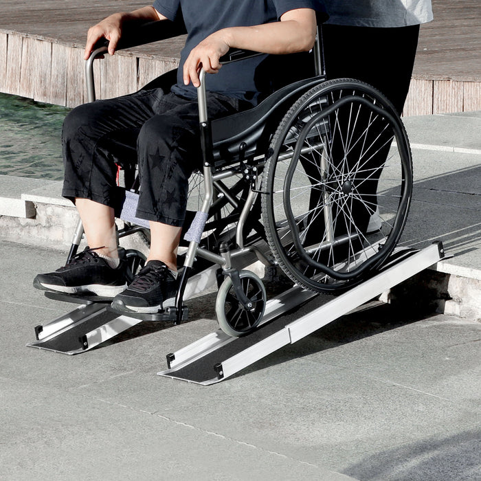 Aluminium Telescopic Wheelchair Ramps, 122cm, 270kg, Folding Ramp