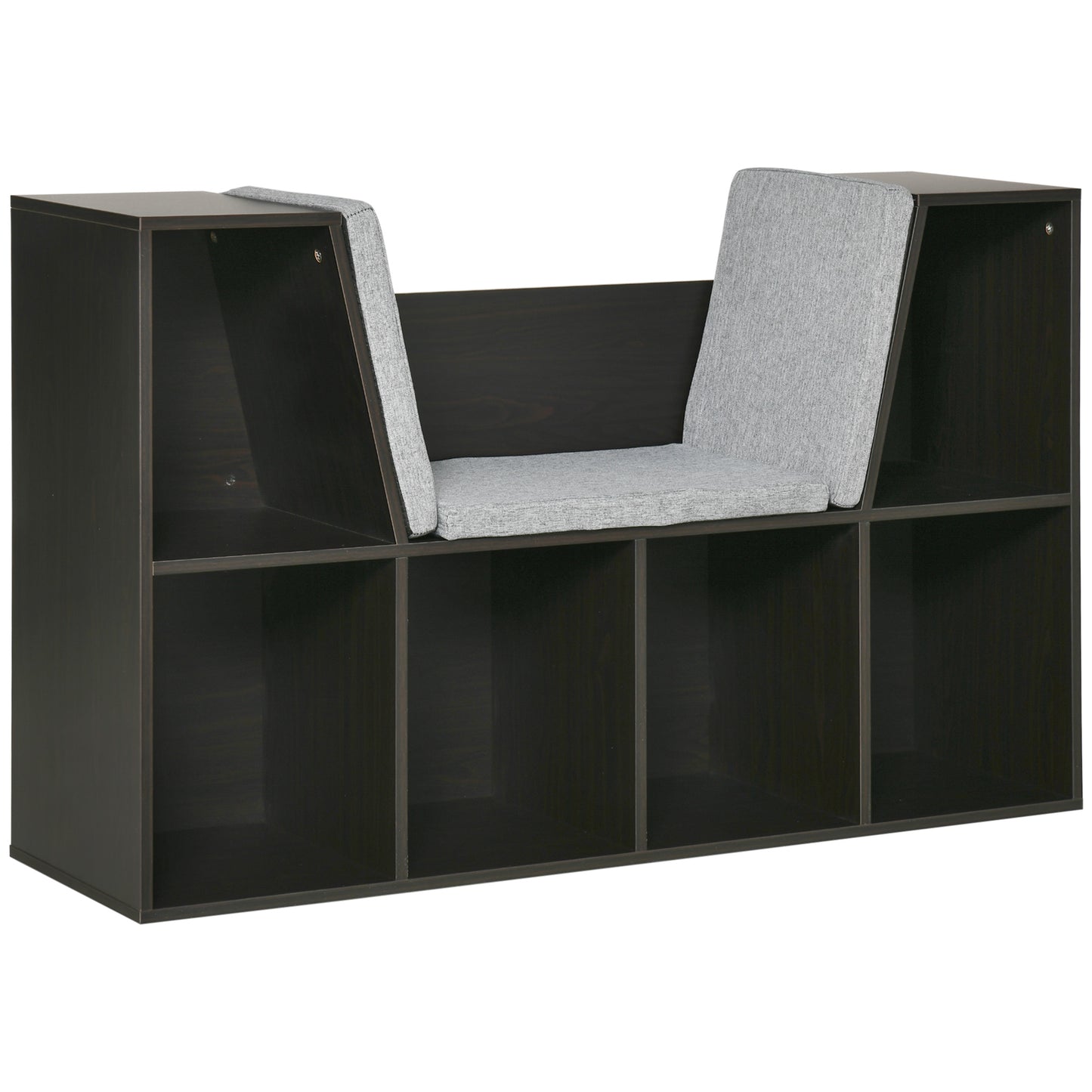 Kids Cabinet w/ Six Compartments for Toys, Clothes, Books - Brown