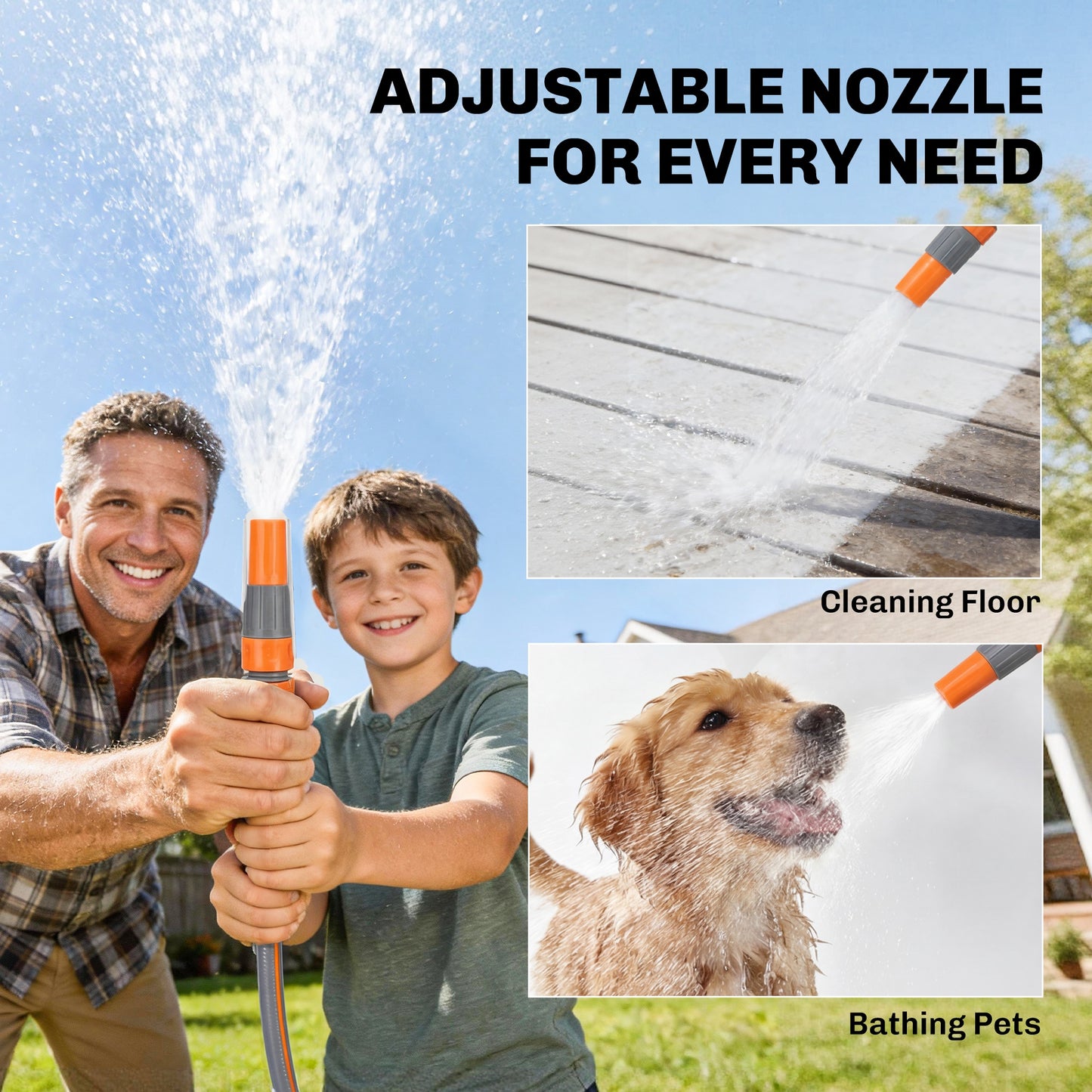 Retractable Hose Reel Wall Mounted, 30+2m Hose Pipe Reel, Orange