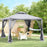 3 x 3 Meter Metal Gazebo Garden Outdoor 2-tier Roof Marquee Party Tent Canopy Pavillion Patio Shelter with Netting - Grey