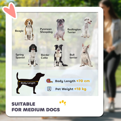 Dog Stroller Pet Pushchair Buggy Pram W/ 4 Wheels Safety Leash, Grey