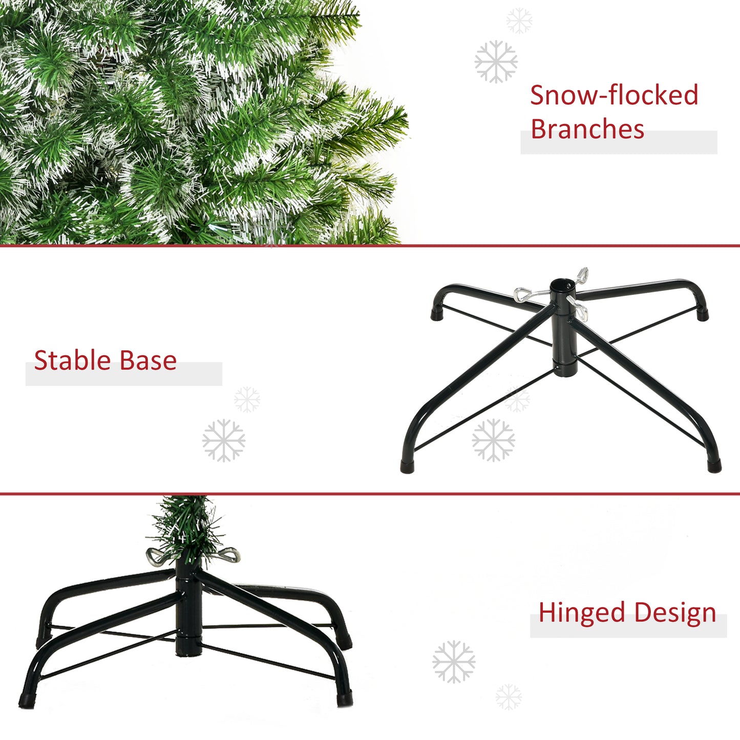 7FT Home Decoration Artificial Christmas Tree Xmas Gift Metal Stand
