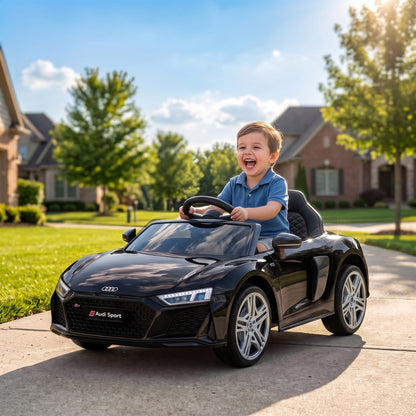 Licensed Audi R8 Spyder 12V Electric Car for Kids with Remote Black