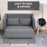 2 Seater Sofa Bed, Pull Out Sofa Bed with Pillows and Side Pockets, Convertible Sleeper Couch for Living Room, Grey