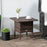 Outdoor Rattan Side Table Coffee Table with Plastic Board, Full Woven Table Top for Patio, Garden, Balcony, Mixed Brown