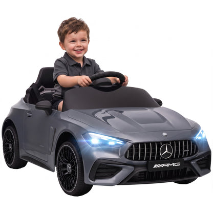 Kids Electric Car Licensed Mercedes AMG, 12V Ride On Car, Grey