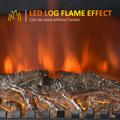 Free standing Electric Fireplace Stove W/ LED Fire Flame Effect Black