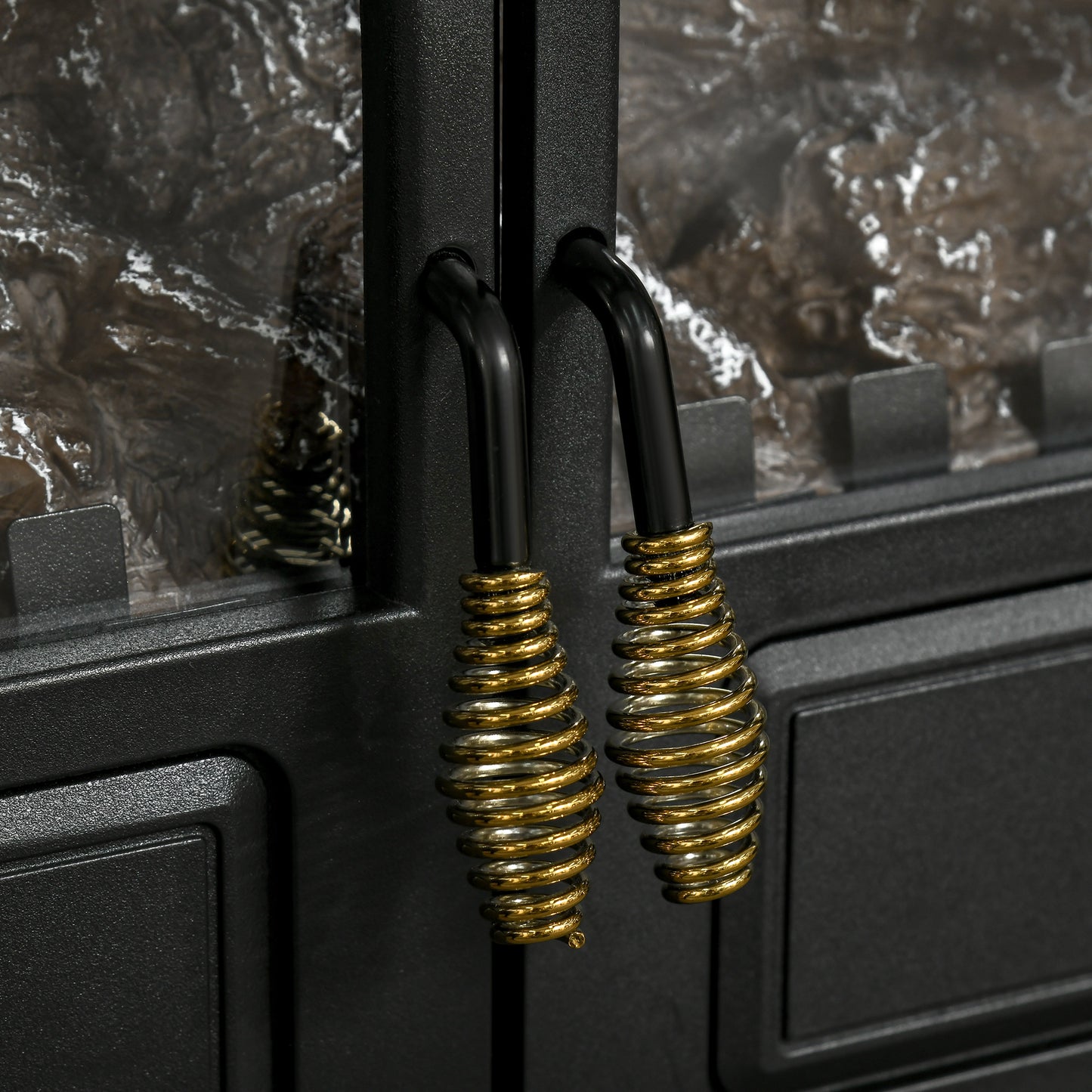 Free standing Electric Fireplace Stove W/ LED Fire Flame Effect Black