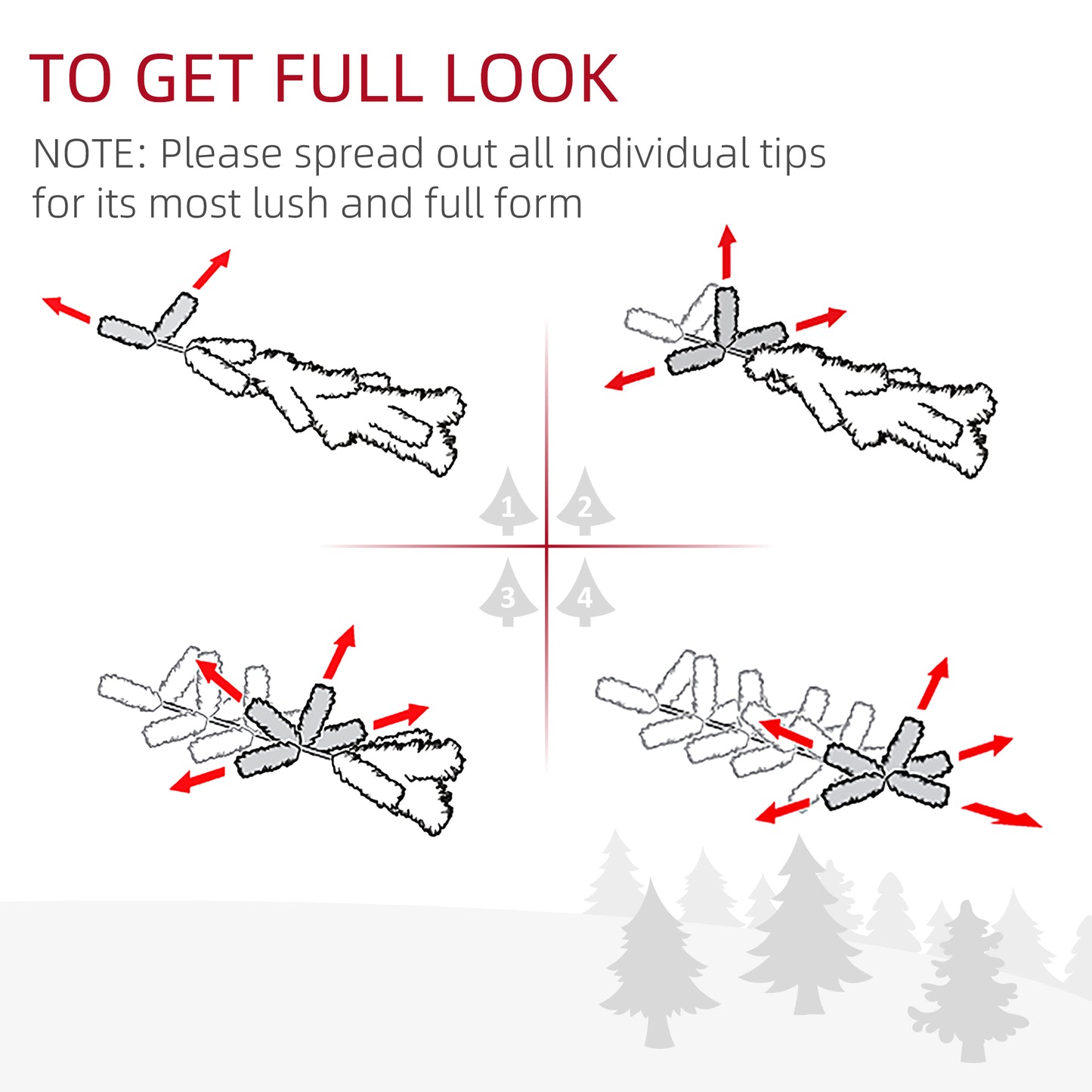 4ft Artificial Prelit Christmas Tree, Snow Xmas Tree w/ Fiber Optic