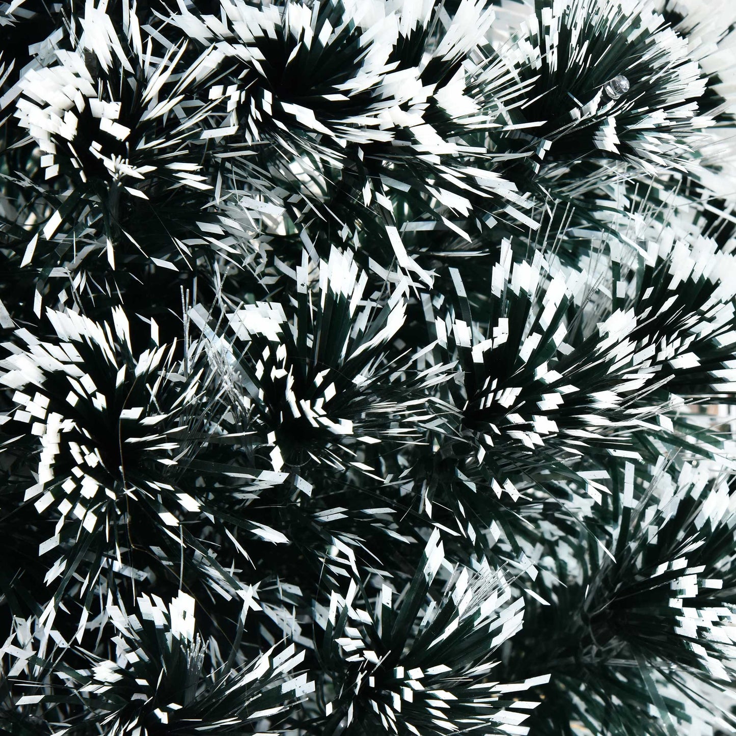 4ft Artificial Prelit Christmas Tree, Snow Xmas Tree w/ Fiber Optic