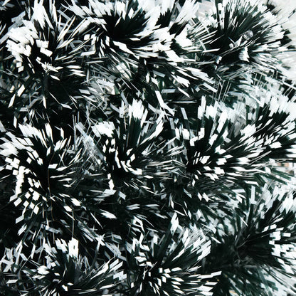 4ft Artificial Prelit Christmas Tree, Snow Xmas Tree w/ Fiber Optic