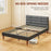 Upholstered Double Bed Frame w/ Wooden Slat No Box Spring Needed