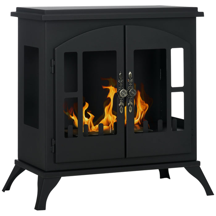 Ethanol Fireplace Stove Freestanding Bioethanol Fire w/ 0.9L Tank Black